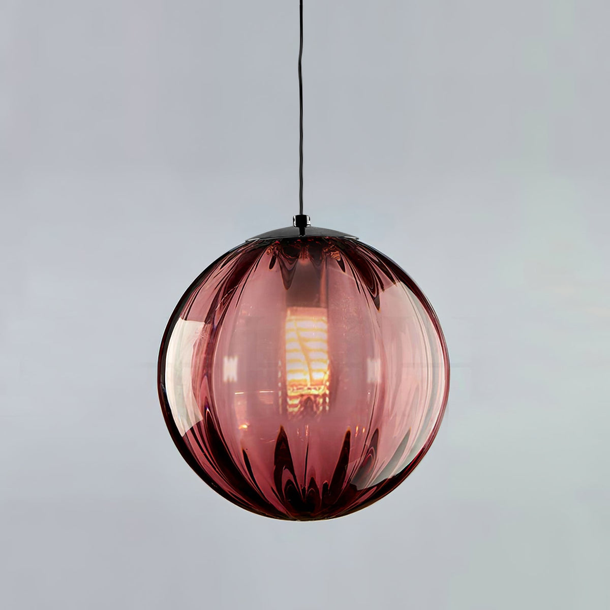 Blown Glass Globe Monk-Cap Pendant