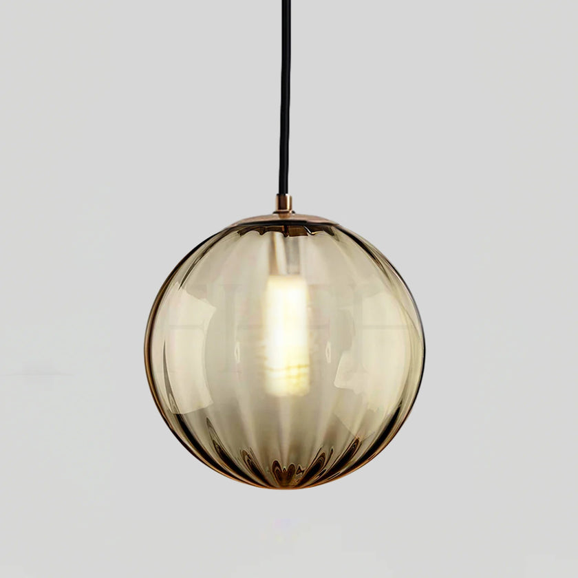 Blown Glass Globe Monk-Cap Pendant