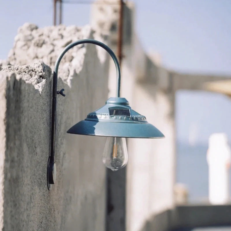 Vintage Solar Gooseneck Outdoor Wall Light