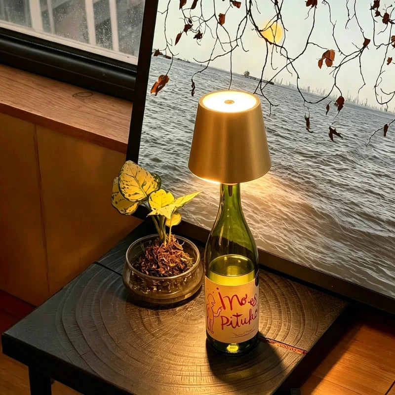 Glass Modern Rechargeable Bottle LED Light Base