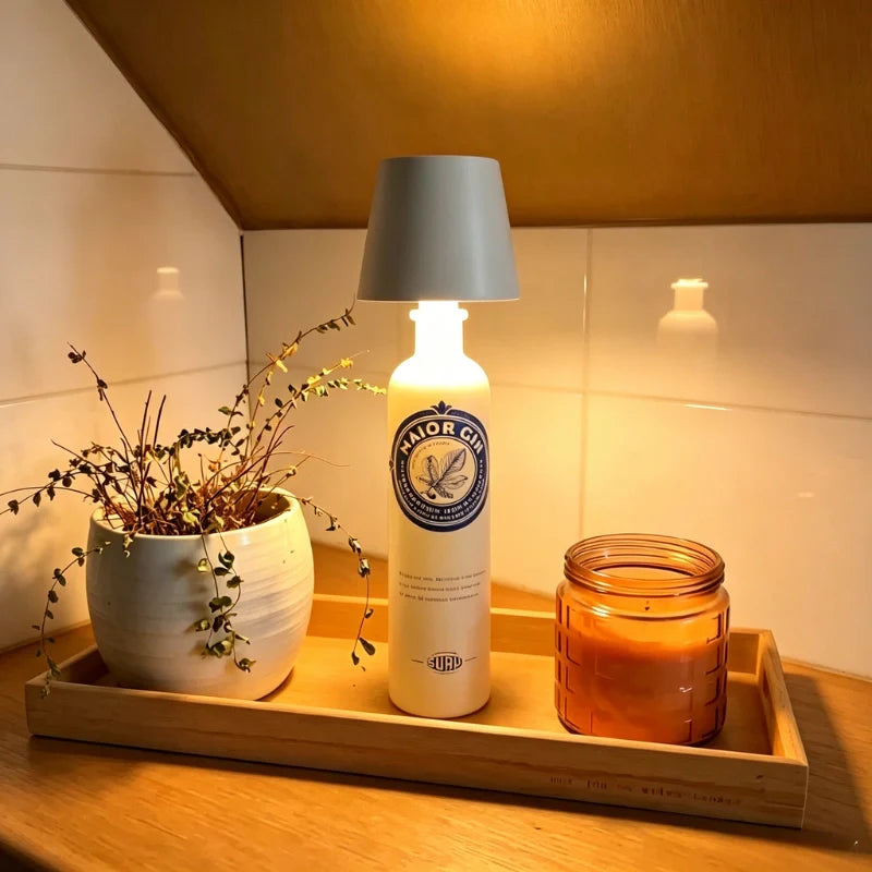 Glass Modern Rechargeable Bottle LED Light Base
