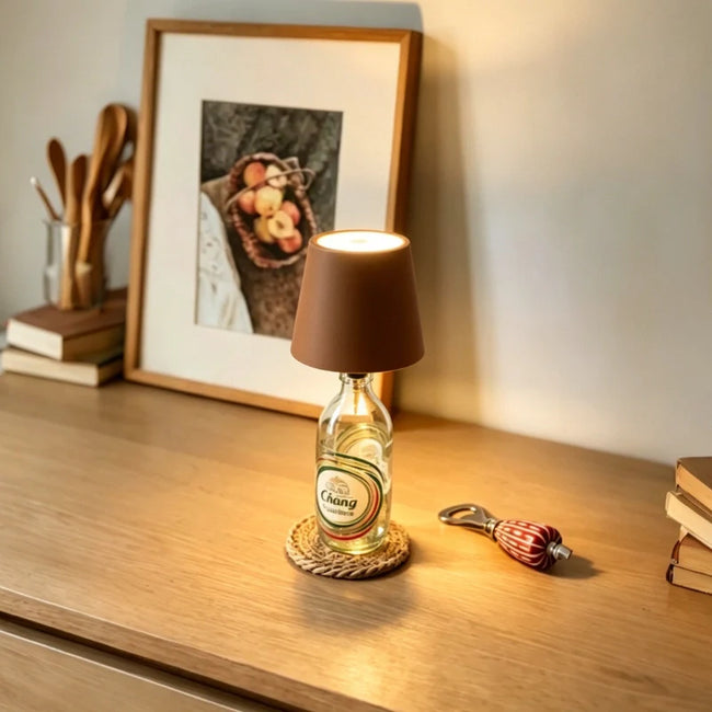 Glass Modern Rechargeable Bottle LED Light Base