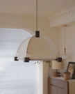 Walnut Fabric Sunburst Pendant Light