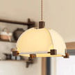 Walnut Fabric Sunburst Pendant Light