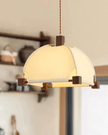 Walnut Fabric Sunburst Pendant Light