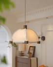 Walnut Fabric Sunburst Pendant Light