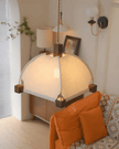 Walnut Fabric Sunburst Pendant Light
