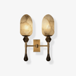 Alabaster Brass Obelisk Sconce