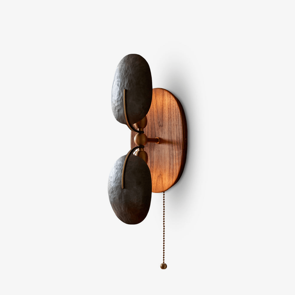 Walnut Brass Directional Wall Sconce