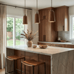 Wood Tapered Cone Pendant Light