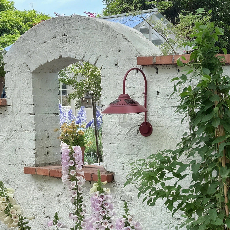 Vintage Solar Gooseneck Outdoor Wall Light