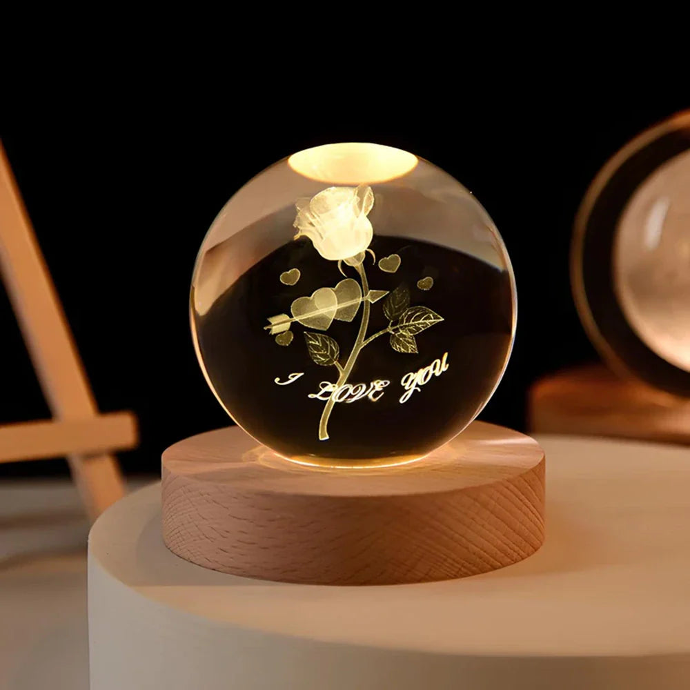 Modern Luminous Crystal Ball Night Light