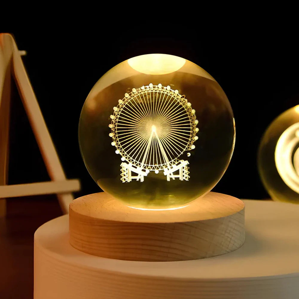 Modern Luminous Crystal Ball Night Light
