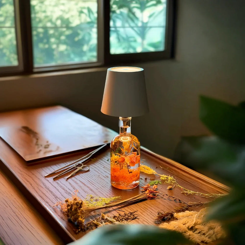 Glass Modern Rechargeable Bottle LED Light Base
