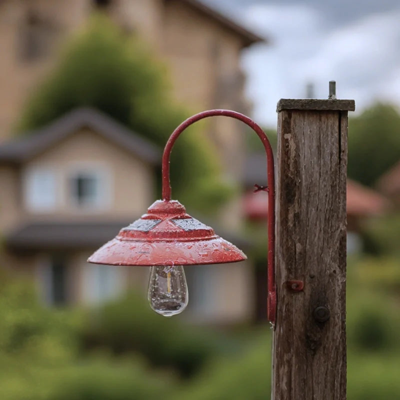 Vintage Solar Gooseneck Outdoor Wall Light