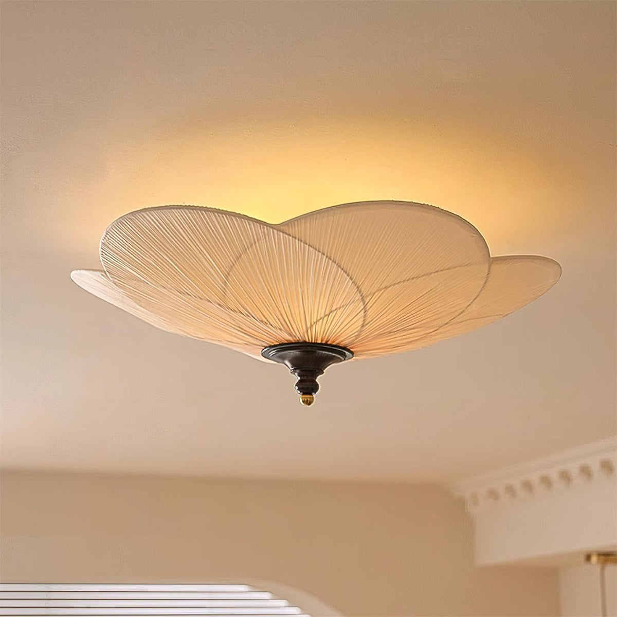 Fabric Bloom Flush Mount Light