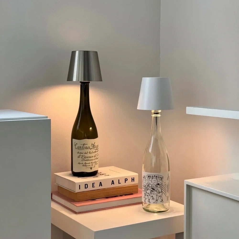 Glass Modern Rechargeable Bottle LED Light Base
