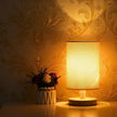 Modern Natural Wood & Cloth Dimmable Table Lamp