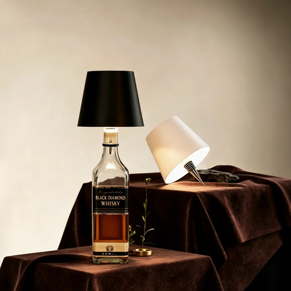 Glass Modern Rechargeable Bottle LED Light Base