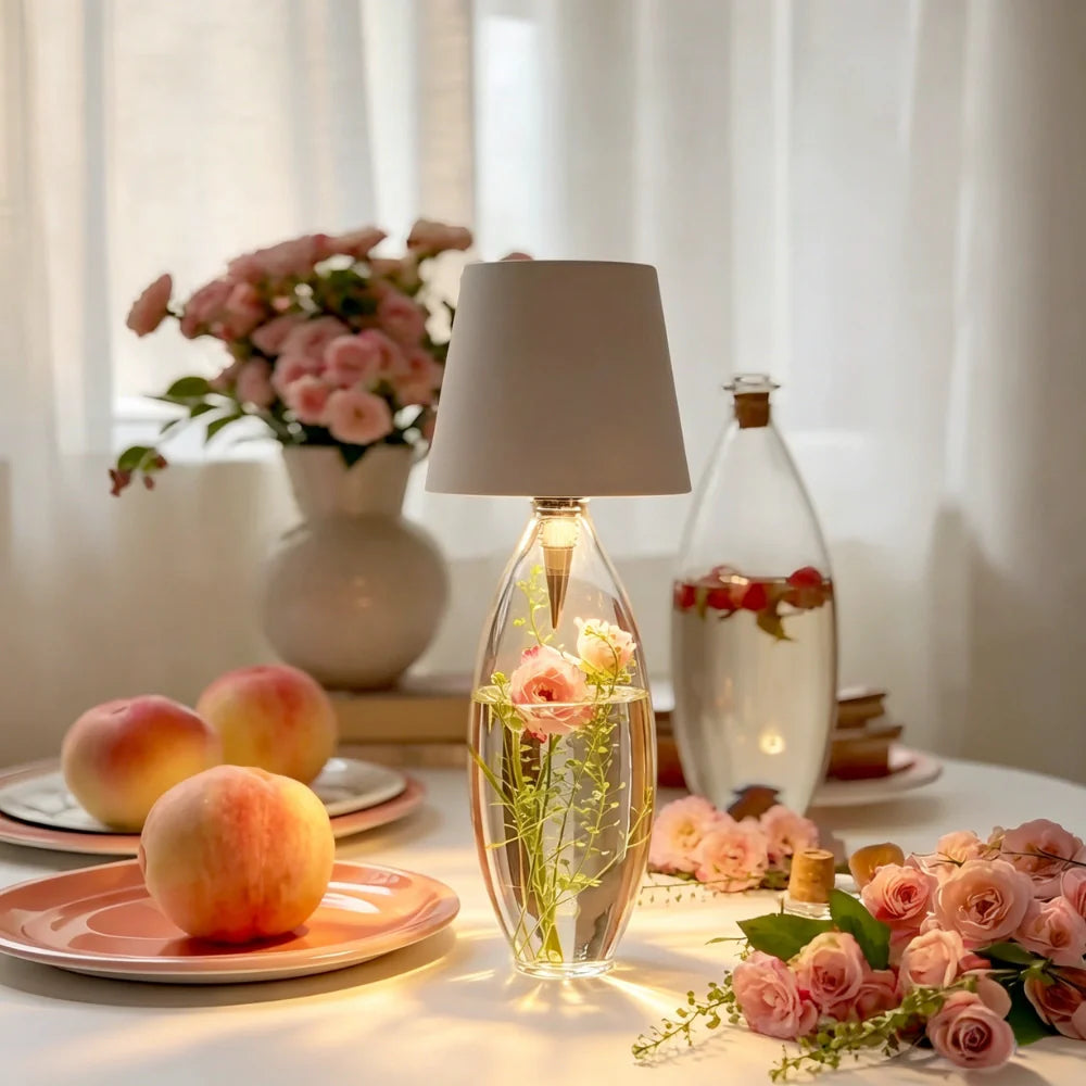 Glass Modern Rechargeable Bottle LED Light Base