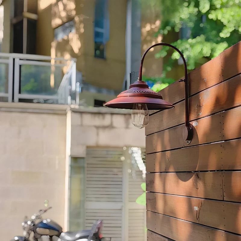 Vintage Solar Gooseneck Outdoor Wall Light