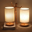Modern Natural Wood & Cloth Dimmable Table Lamp