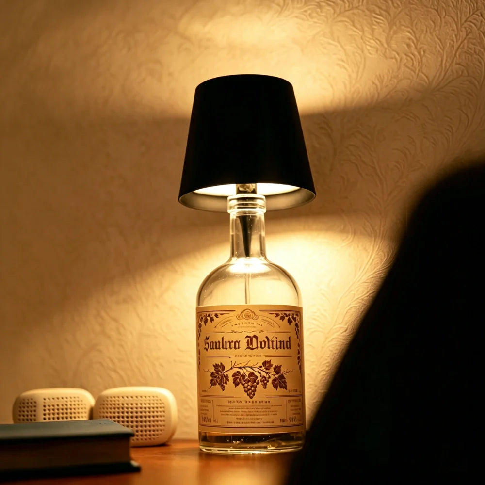 Glass Modern Rechargeable Bottle LED Light Base