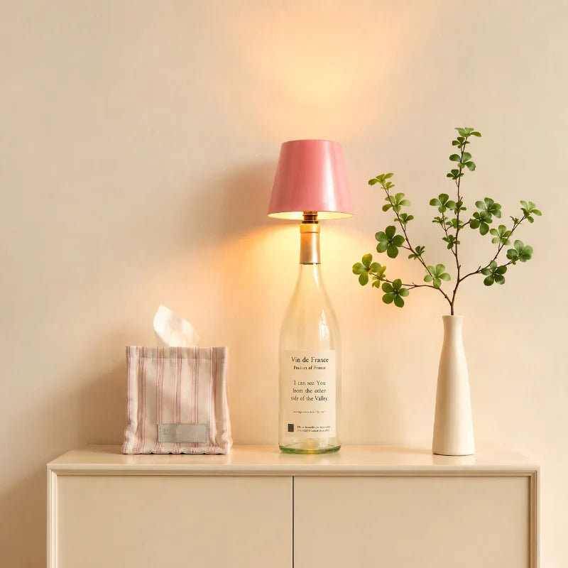 Glass Modern Rechargeable Bottle LED Light Base