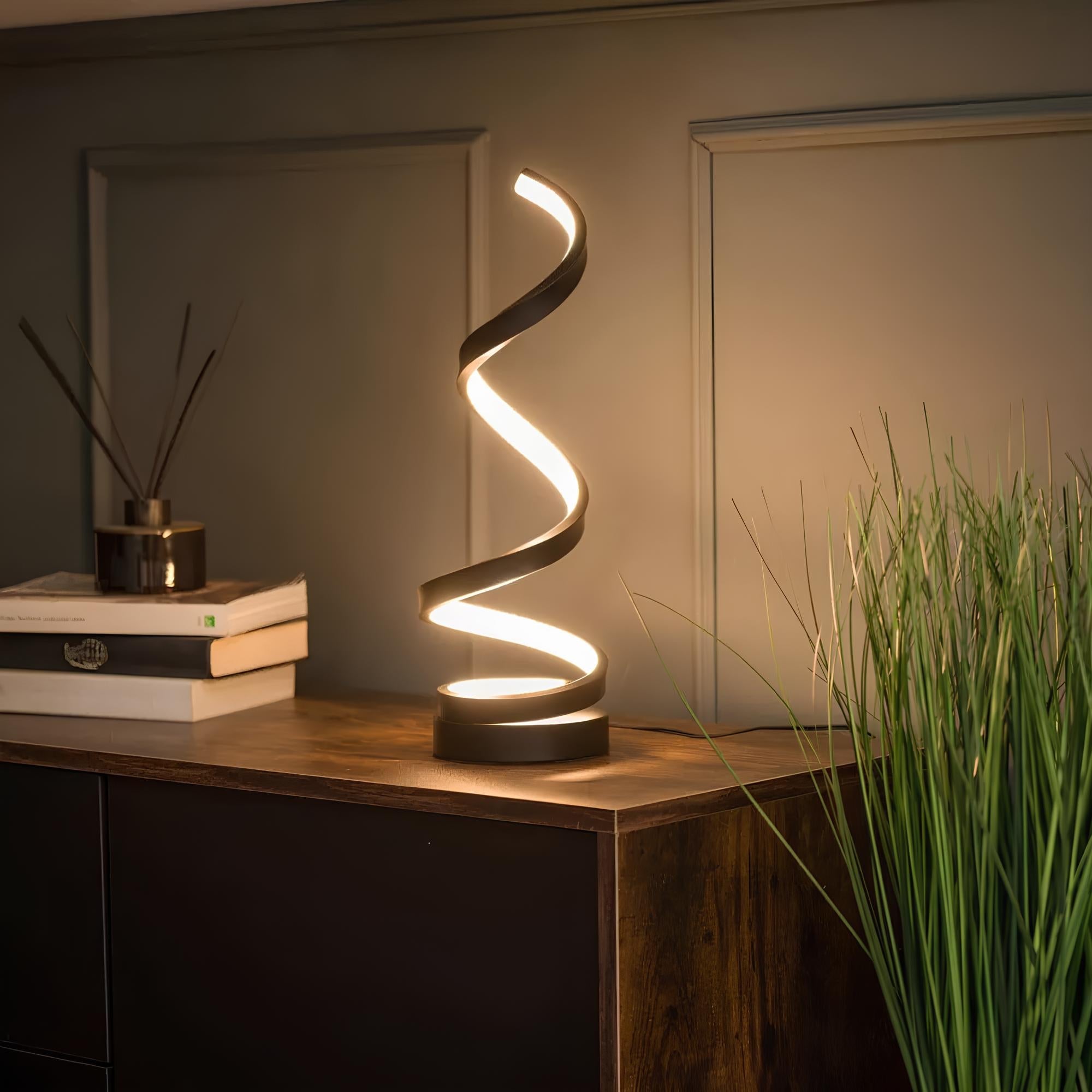 Rechargeable Iron Modern Spiral Table Lamp