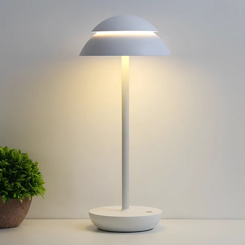 Rechargeable Double Mushroom USB Minimalist Scandinavian Table Lamp