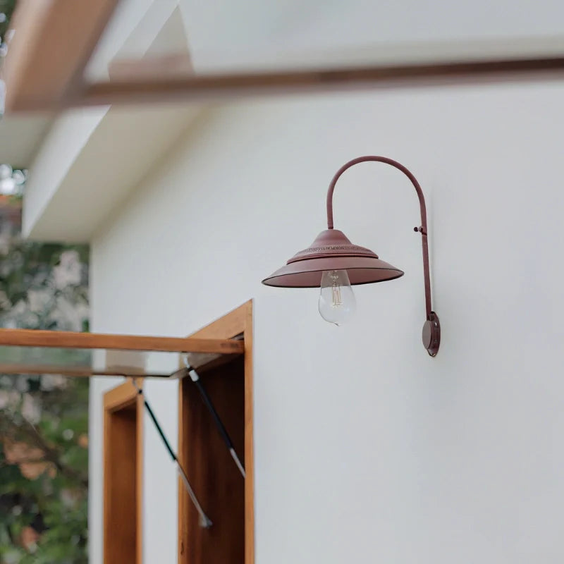 Vintage Solar Gooseneck Outdoor Wall Light