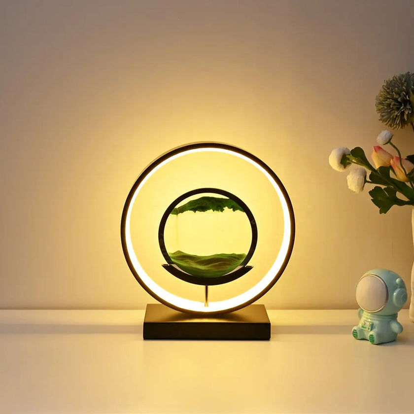 Modern Liquid Sand Disc LED Ambient Table Lamp