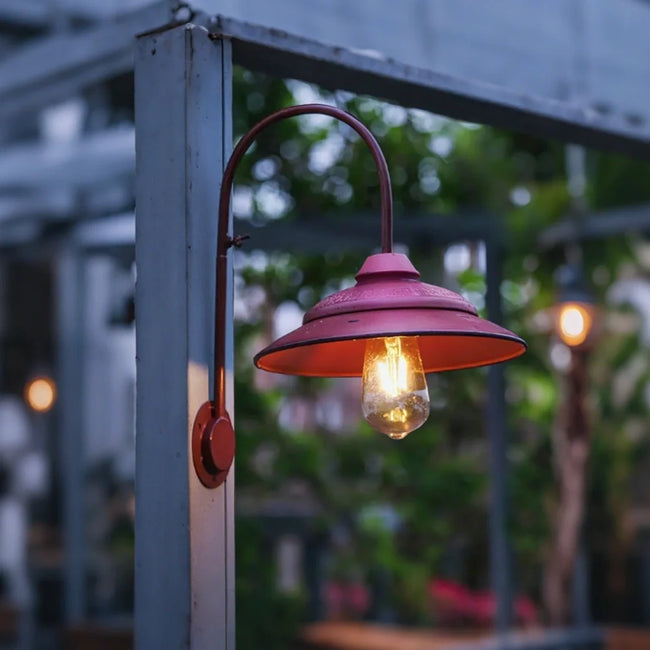 Vintage Solar Gooseneck Outdoor Wall Light