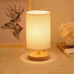 Modern Natural Wood & Cloth Dimmable Table Lamp