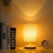 Modern Natural Wood & Cloth Dimmable Table Lamp