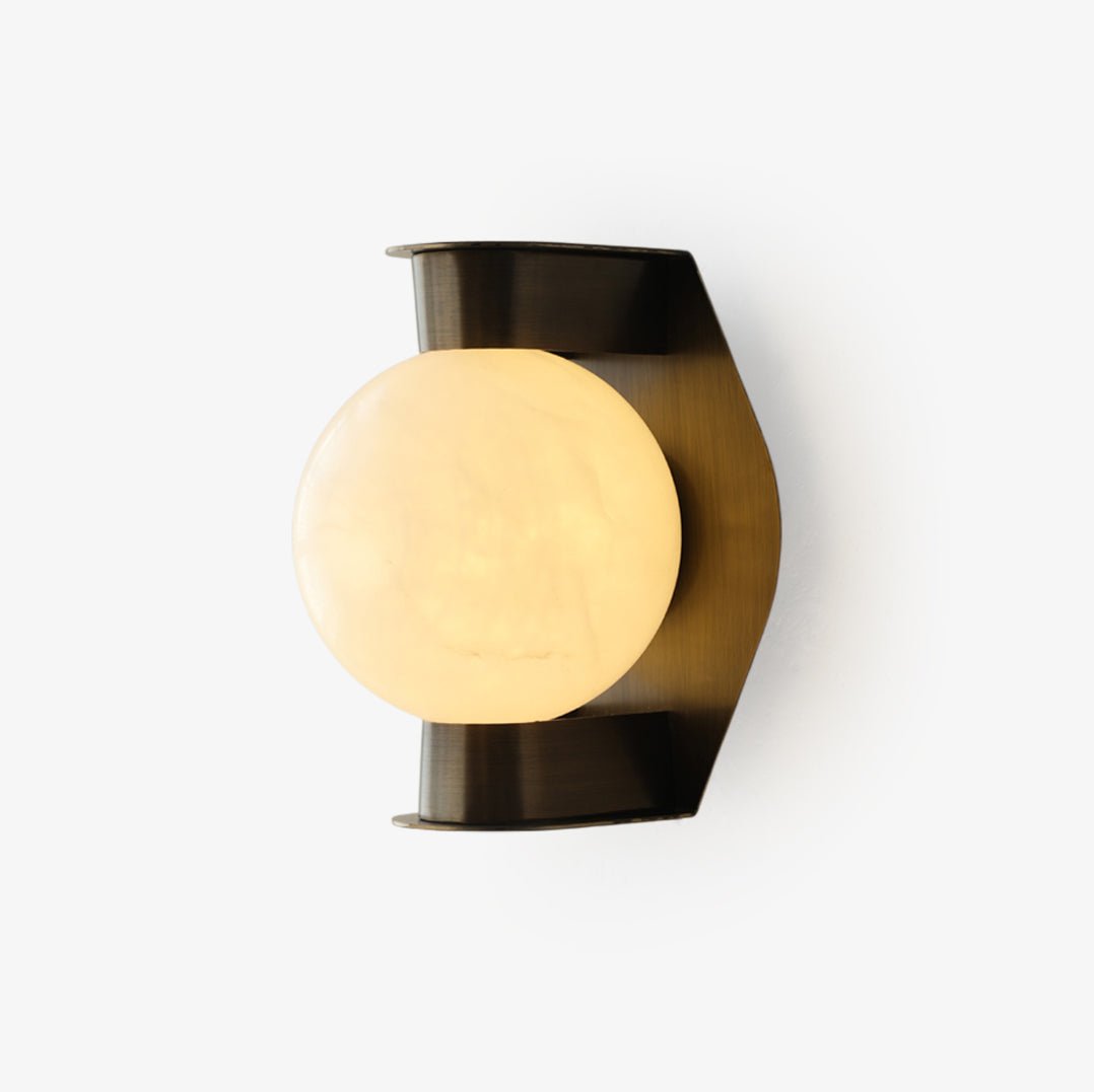 Alabaster Orb Brass Wall Sconce