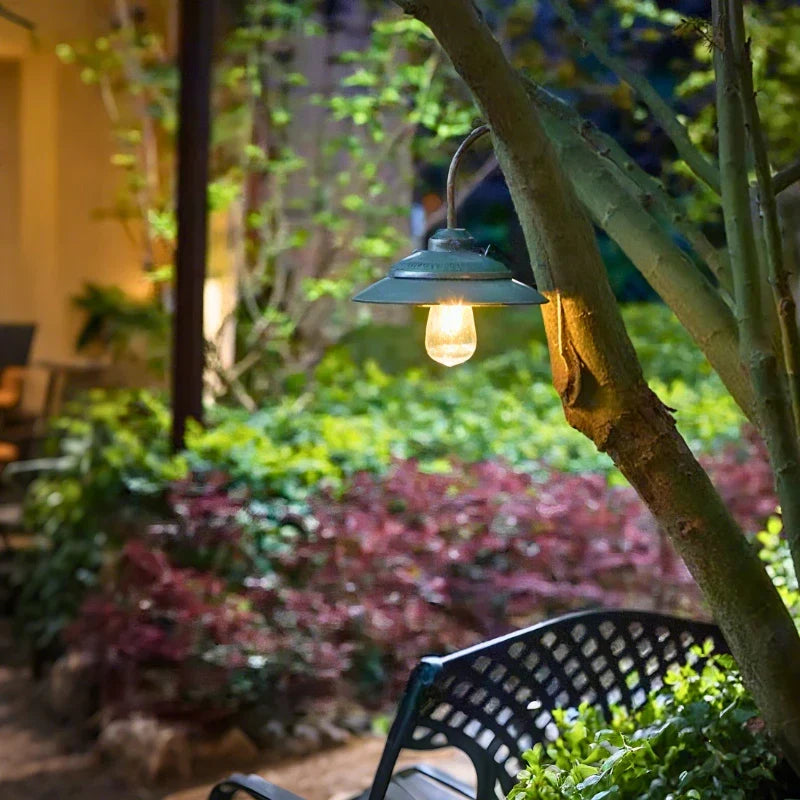 Vintage Solar Gooseneck Outdoor Wall Light