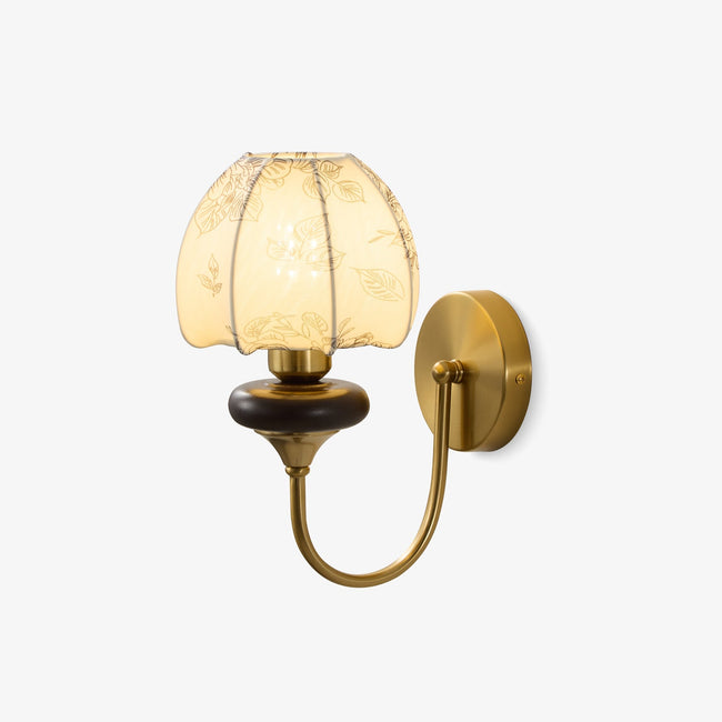 Pleated Fabric Floral Wall Sconce