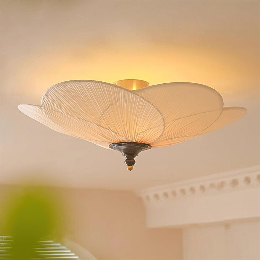 Fabric Bloom Flush Mount Light