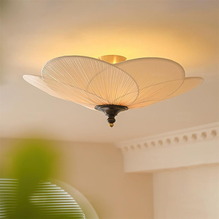 Fabric Bloom Flush Mount Light