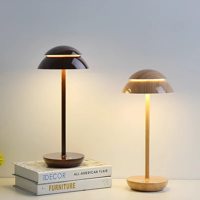 Rechargeable Double Mushroom USB Minimalist Scandinavian Table Lamp