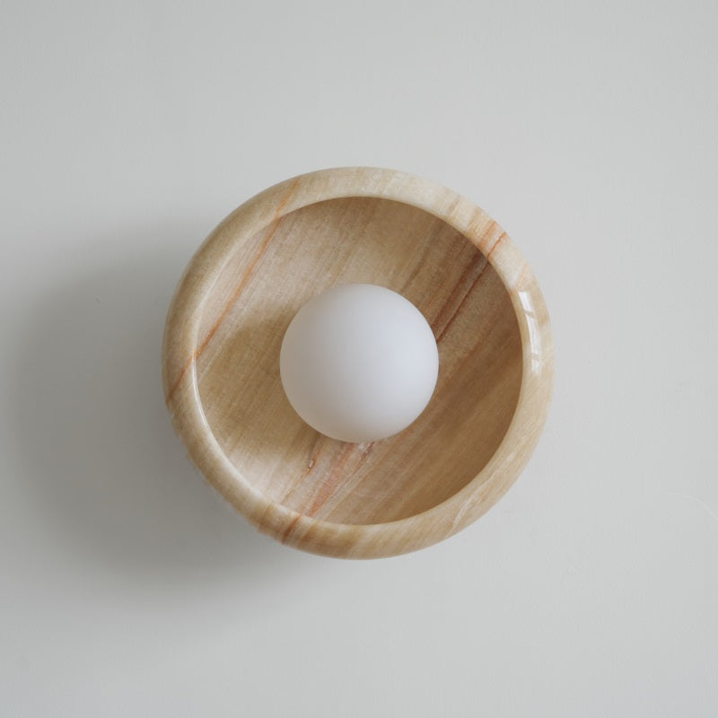Calvrane Marble Round Wall Lamp