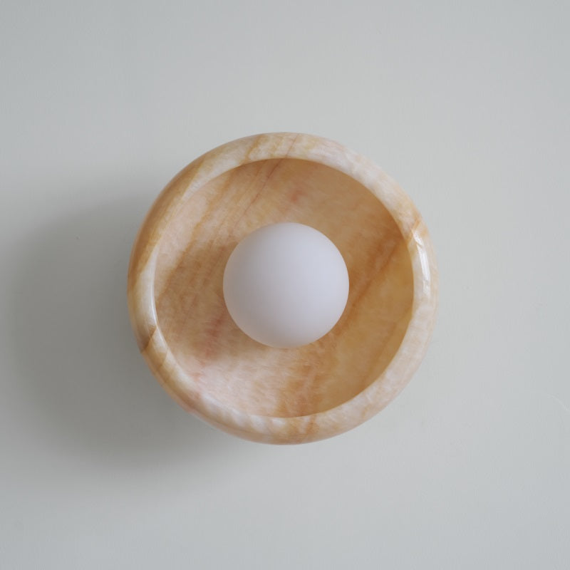 Calvrane Marble Round Wall Lamp