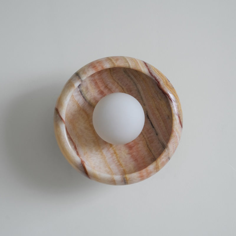 Calvrane Marble Round Wall Lamp