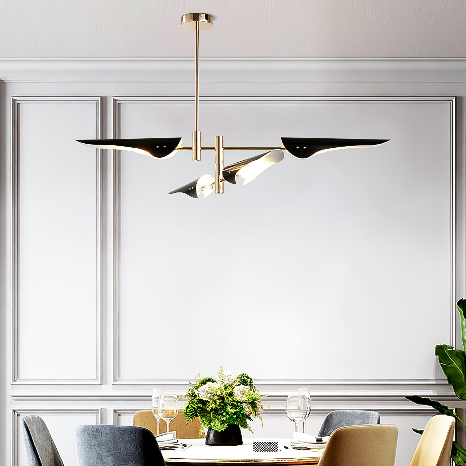 Adjustable-Arm Linear Chandelier