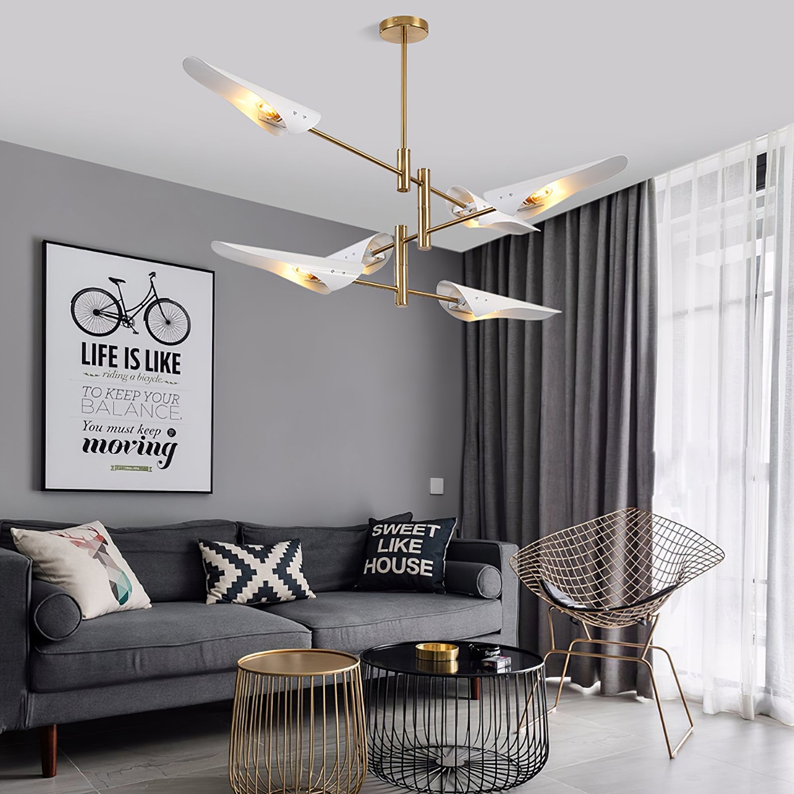 Adjustable-Arm Linear Chandelier