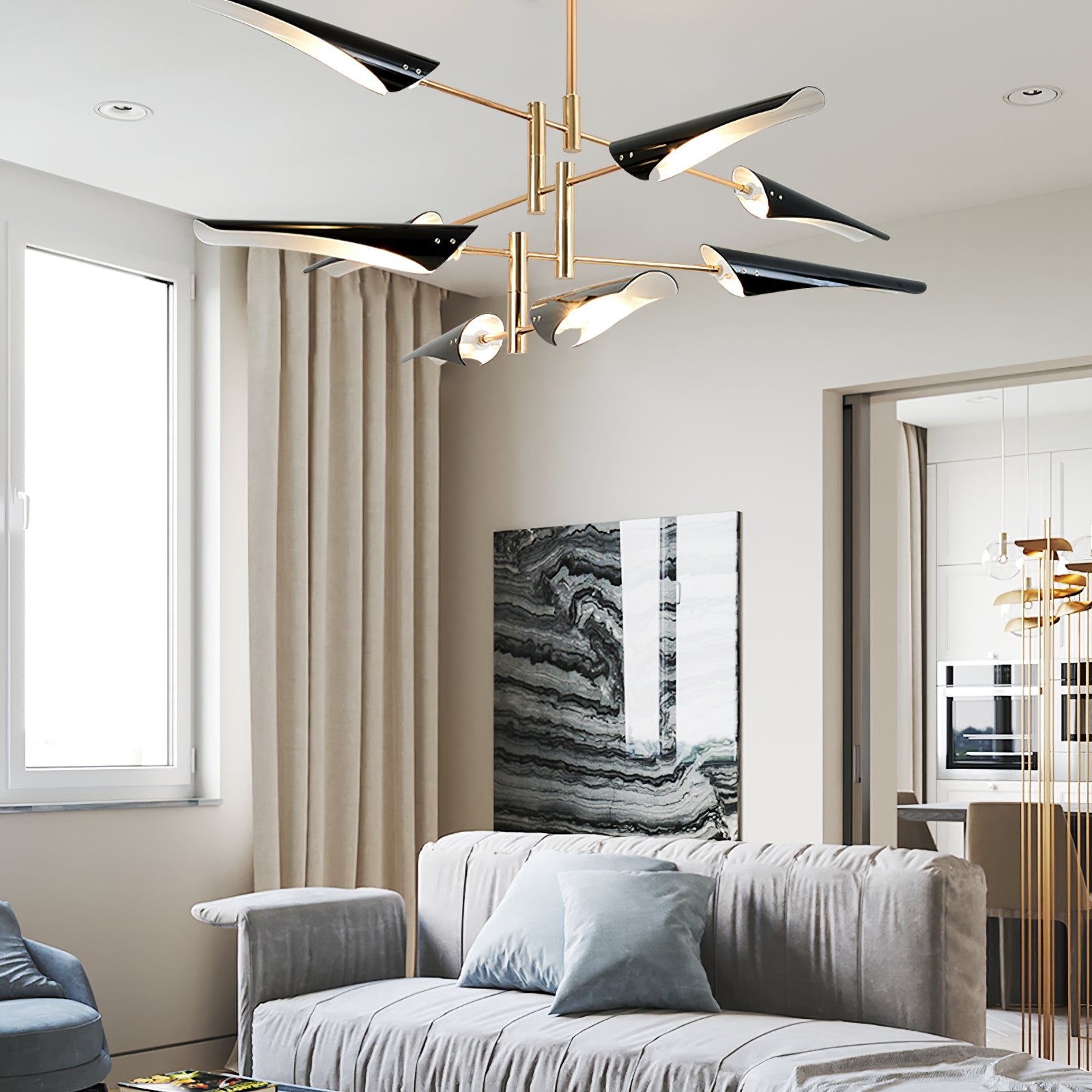 Adjustable-Arm Linear Chandelier
