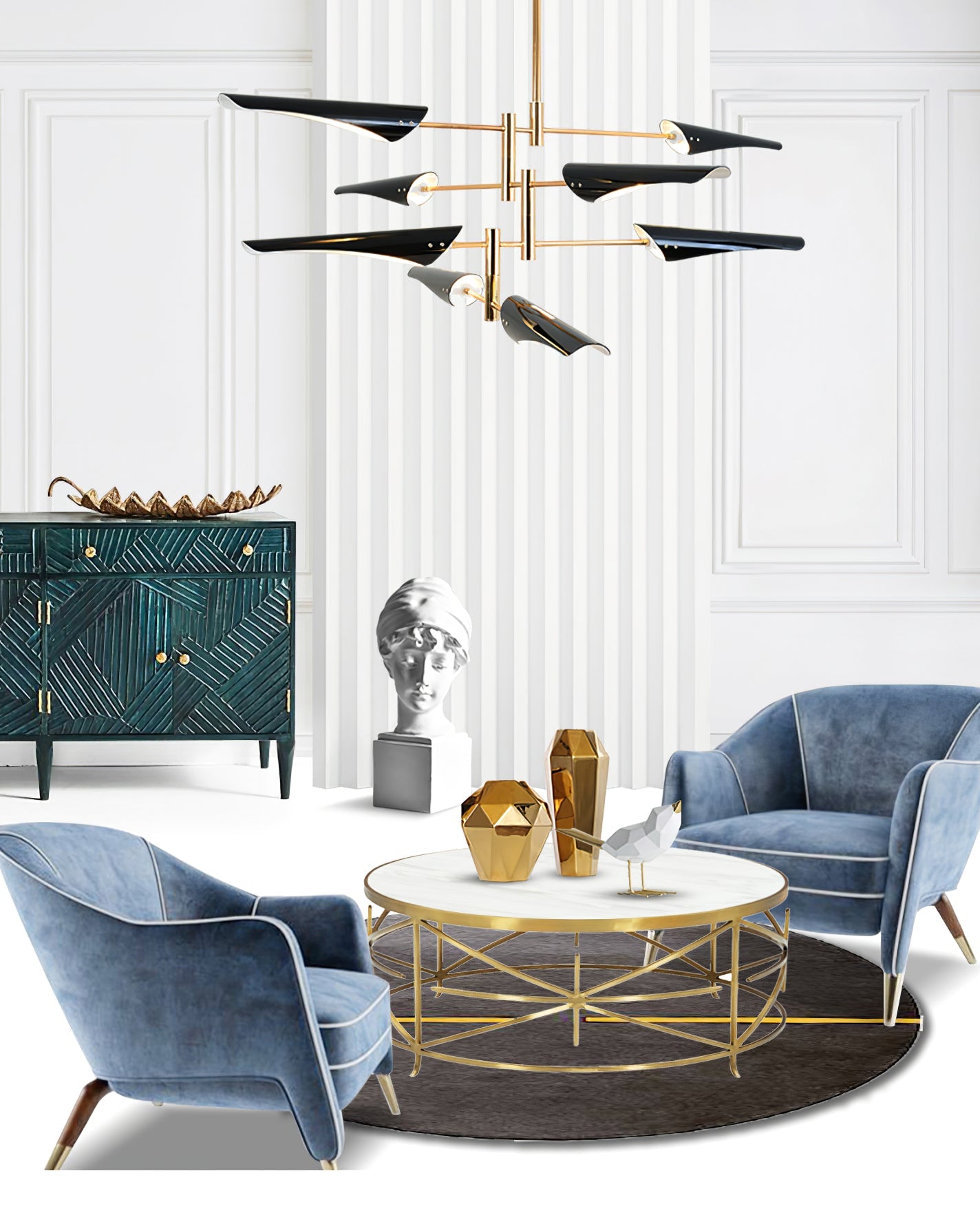 Adjustable-Arm Linear Chandelier
