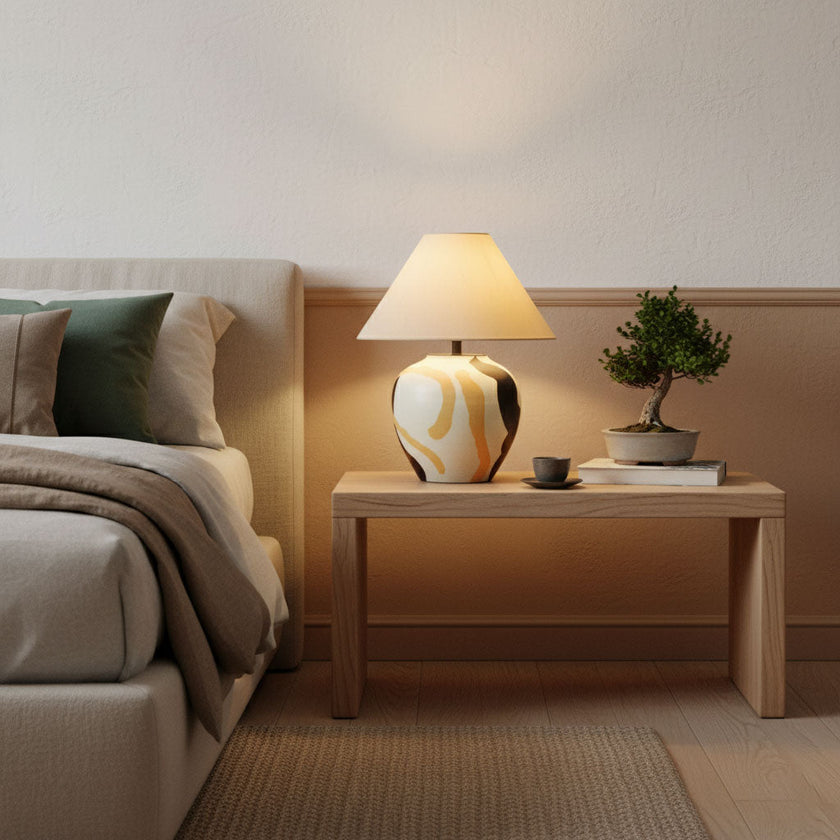 Ceramic Abstract Pattern Table Lamp