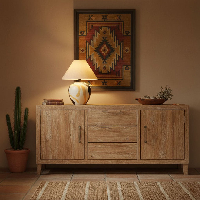 Ceramic Abstract Pattern Table Lamp